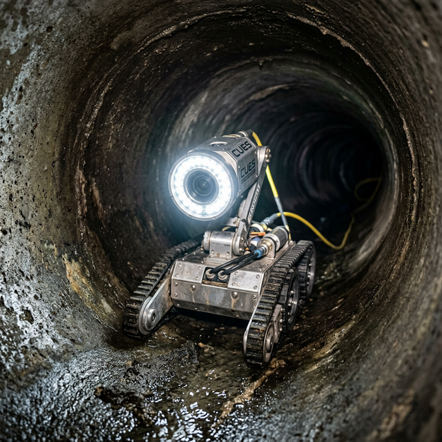 TV-Kanaluntersuchung mit Kamera